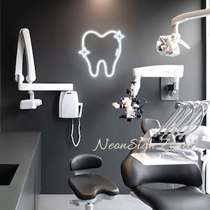 Tooth Neon Sign: Green LED Dental Office Decor
