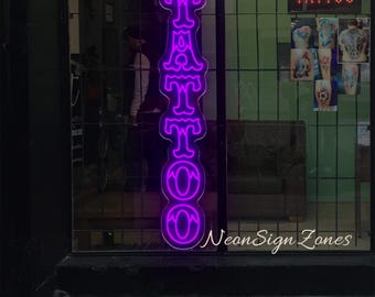 Neonreclame tattoo, aangepast verticaal led-licht voor wanddecoratie tattoostudio, cadeau voor kunstenaar