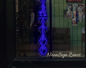 Decoración para estudio de tatuajes, letrero de neón LED vertical personalizado para pared de estudio, iluminación para artistas