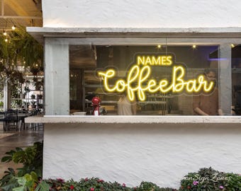 Custom Coffee Bar Neon Sign – Personalized LED Coffee Station Name Light, Kitchen Cafe Decor, Home Espresso Bar Sign, Gift for Coffee Lovers