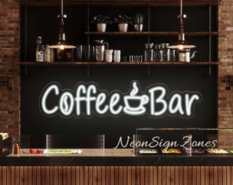 Led-neonreclame koffiebar: keukencafé woondecoratie accentlicht