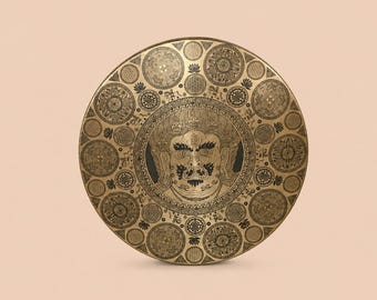 Handcrafted Chao Gong with Deity Design – Meditation, Sound Healing Instrument (50–100 cm)