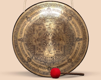 Handcrafted Chao Gong with Yantra Design – Meditation, Sound Healing Instrument (50–100 cm)