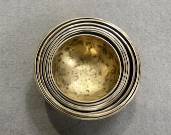 Professional Seven Chakra FullMoon Singing Bowl Set with Notes CDEFGAB | Nepal Handmade