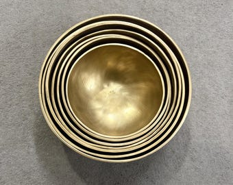 Professional 7 Chakra Full Moon Kasa Dim Singing Bowl Set with Notes CDEFGAB | Nepal Handmade