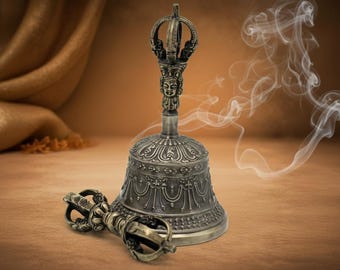 Handcrafted Tibetan Vajra Bell from Nepal | Buddhist Ritual Bell | Meditation & Spiritual Healing