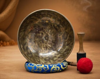 Tiger Eye Singing Bowl from Nepal | Handcrafted Meditation & Sound Healing Bowl