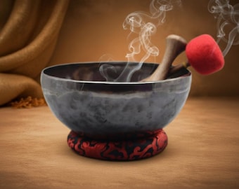 Handcrafted Black Singing Bowl from Nepal | Meditation, Sound Healing & Chakra Balancing Bowl