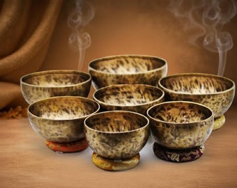 Special 7 Chakra Singing Bowl Set with Notes CDEFGAB | Nepal Handmade