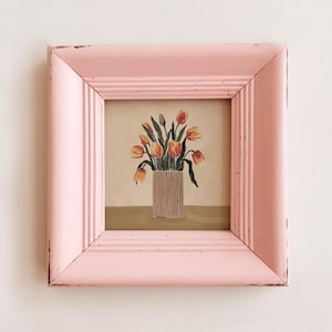 Square Frame Mockup Unique, Vintage Mockup Frame, Pink Artwork Display, 1:1 Mockup Frame Photo Mockup PSD, Unique Mock Up Frame Pink – 1x1