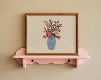 Pink Horizontal Frame mockup light wood, Frame Mockup on shelf, Shiny Glass Refection Mock ups, Landscape Minimal frame mockup PSD / 3x4