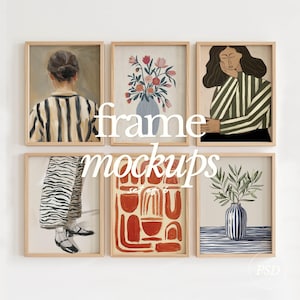 6 Frame Mockup, Boho Mockup, Wood Frame Mockup, Modern Frame Mock up, Wall Art Listing Mockup Frame, Mockup Frame