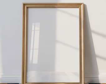 Simple Mockup Frame on floor, Artwork Frame Mockup, Wood Frame Poster Mockup, Picture Frame Mockup, Photo Frame Mockup DIN mockup PSD