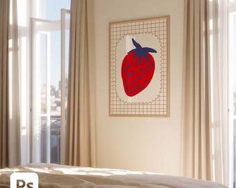 Bedroom Mockup, Minimalistic Frame Mockup, Simple Frame Mockup, 2:3 Artwork Frame Mockup, Poster Mockup, Minimalist Wood Frame Mockup / 2x3