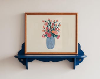 Horizontal Frame mockup light wood, Retro Frame Mockup on shelf, 3:4 Horizontal Mockup Landscape Simple frame mockup, PSD Frame Mockup / 3x4