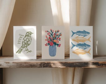 Modern Card Mockup, Set of Three Mockup, Flat Lay Card Invite Mockups, Three Card Mockups, DIN Ratio PSD Card on Shelf Mock Ups Modern / 5x7