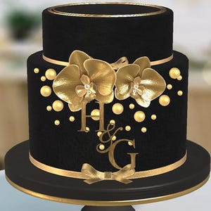Adorno para tarta con monograma, letras acrílicas para tarta, adorno plano con encanto, adorno rústico para tarta de boda, adorno personalizado con iniciales para tarta de boda.