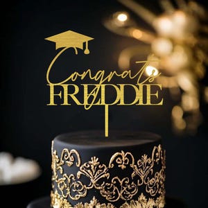 Topper per torta di laurea personalizzato, topper per torta di laurea, topper per torta di congratulazioni per laureati, topper per torta con nome in acrilico, decorazioni per festa di laurea