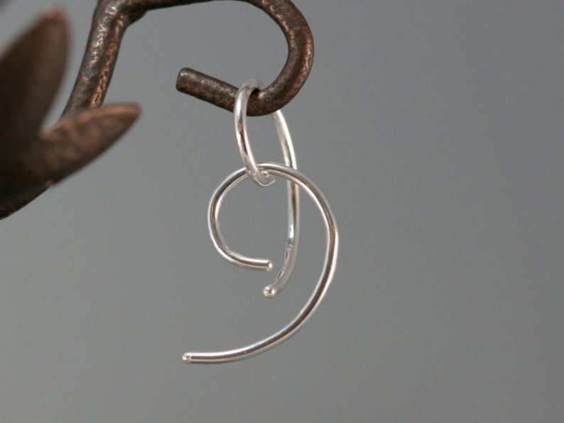 Gauged Silver Swirl Earrings 14g 16g Gauge Sterling Comma