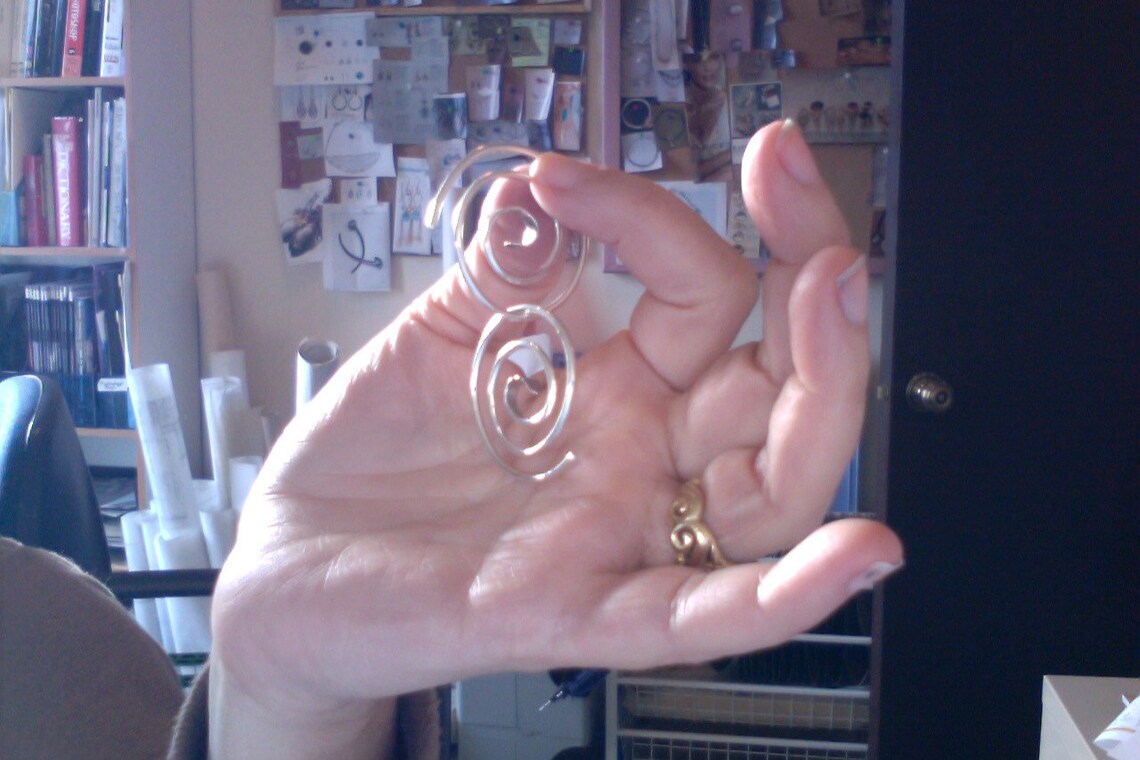 Double Spiral Gauged Earrings Sterling Silver 14 Gauge 16 Etsy