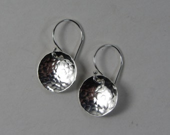 Little Sterling Silver Disk Earrings Half Inch Tiny Circles