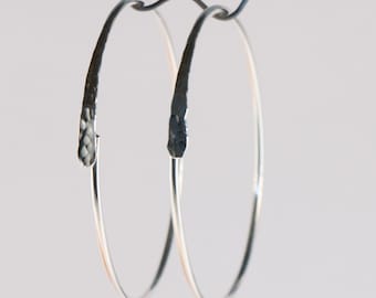 Gauged Hoop Earrings 12g, 14 or 16 Gauge Sterling Silver 2 Inch Circles