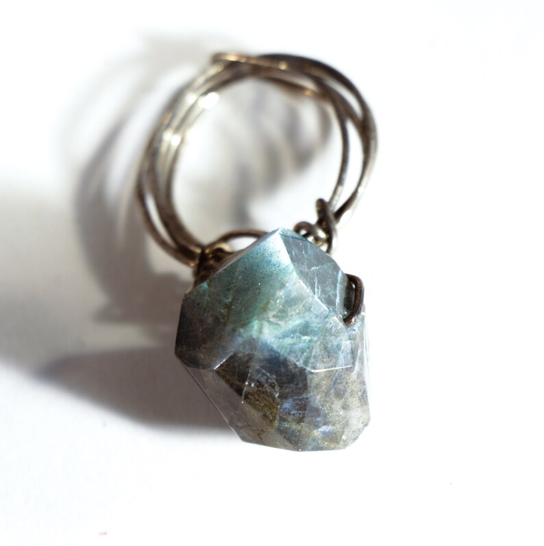 Chunky Gemstone Statement Ring OOAK Choose One Fun Fashion Real Gems Steel
