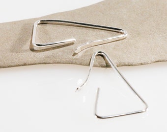 Sterling Silver Gauged Earrings 14g Triangle Flare