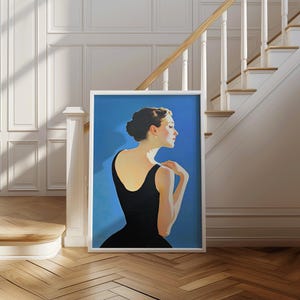 Woman Portrait Print | Eclectic Women Print | Elegant Women Portrait Wall Art | Modern Vintage Beauty | Sophia&#39;s Gaze | Digital Portrait