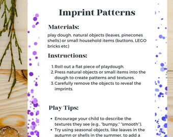 Playdough Sensory Activity Cards | DIY Play dough Recipe & Creative Play Ideas | Printable Fun for Toddlers and Kids