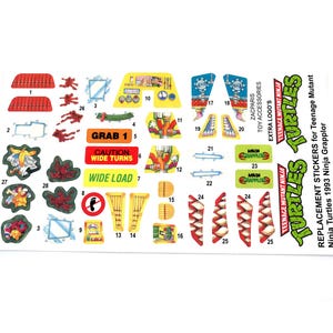 CUSTOM STICKERS for TMNT 1993 Ninja Grapplor Teenage Mutant Ninja Turtles