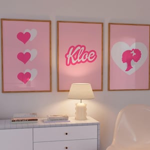 Juego de pósteres con nombre personalizado de Barb, decoración de dormitorio de niñas, impresiones de cumpleaños de Barb, póster de Barb para fiesta de cumpleaños, descarga digital, Barb Digital