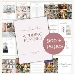 Canva 900 Page Hochzeitsplaner Template Bundle, Hochzeits-Checkliste, Verlobungsparty Mappe, Hochzeitsplaner, Hochzeitsplaner, Hochzeit