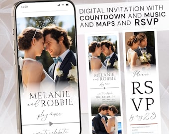 Editable Website Invitation: Canva Template with RSVP & Countdown