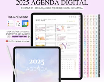 Spanischer Kalender 2025: iPad & Tablet, Google Kalender (Digitaler Download)