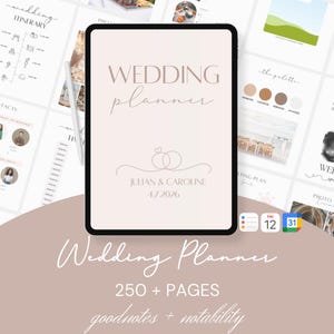 250+ Seiten Hochzeitsplaner von GOODNOTES Digitaler Download, PDF-Format, minimalistischer Hochzeitsplaner, Budget, Vision Boards, Hyperlinks