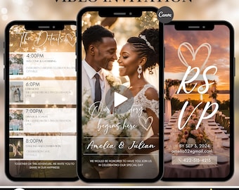 Animated Wedding Invitation Template: DIY Video RSVP (Digital)