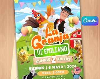 Invitation zenon template, granja de zenon invitación, invitación personalizada granja de zenon, granja de zenon cumpleaños