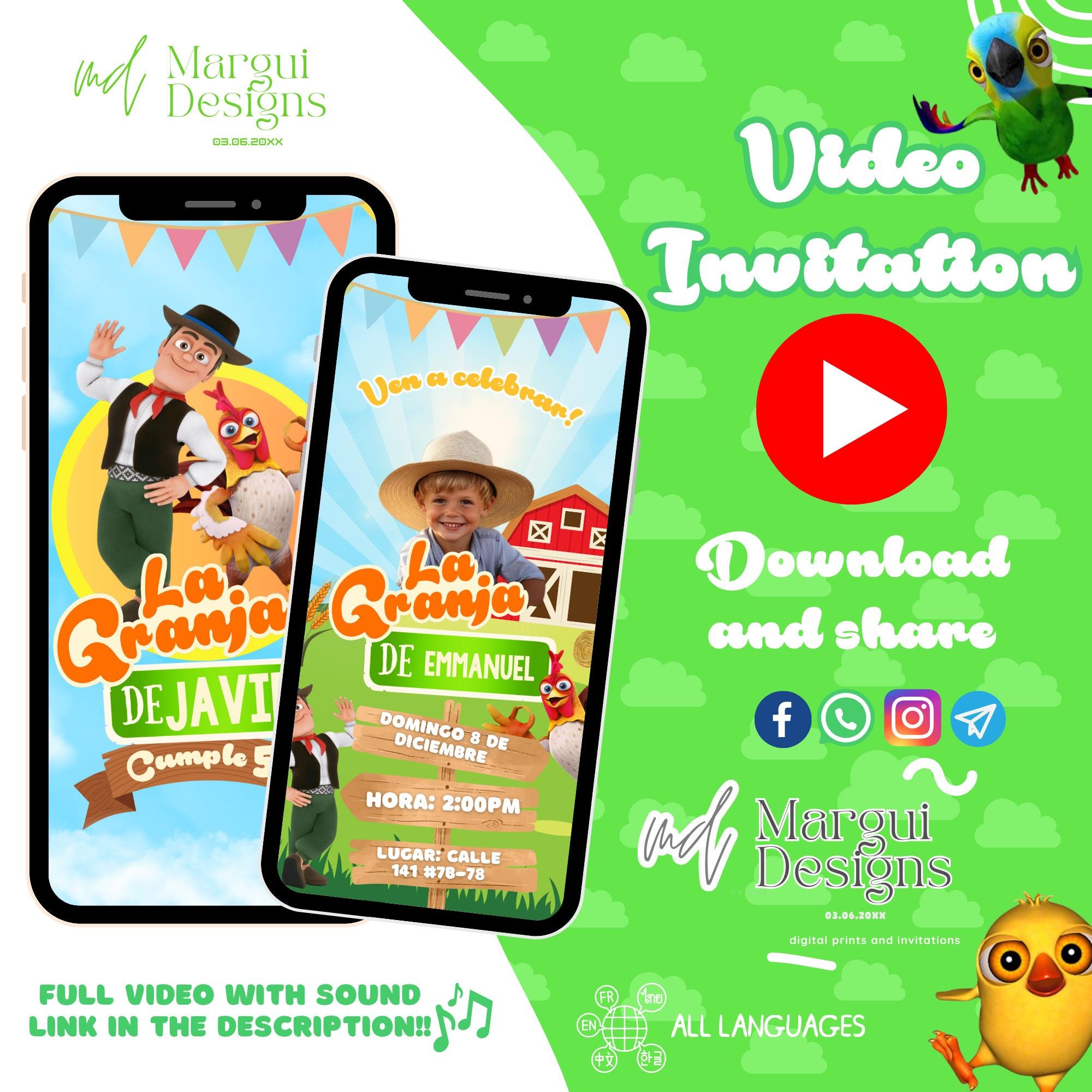 Personalized Zenon Farm Video Invitation (Digital Download)