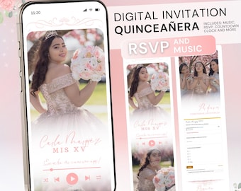 Cherry Blossom Quinceañera Invitation: Interactive Web Design