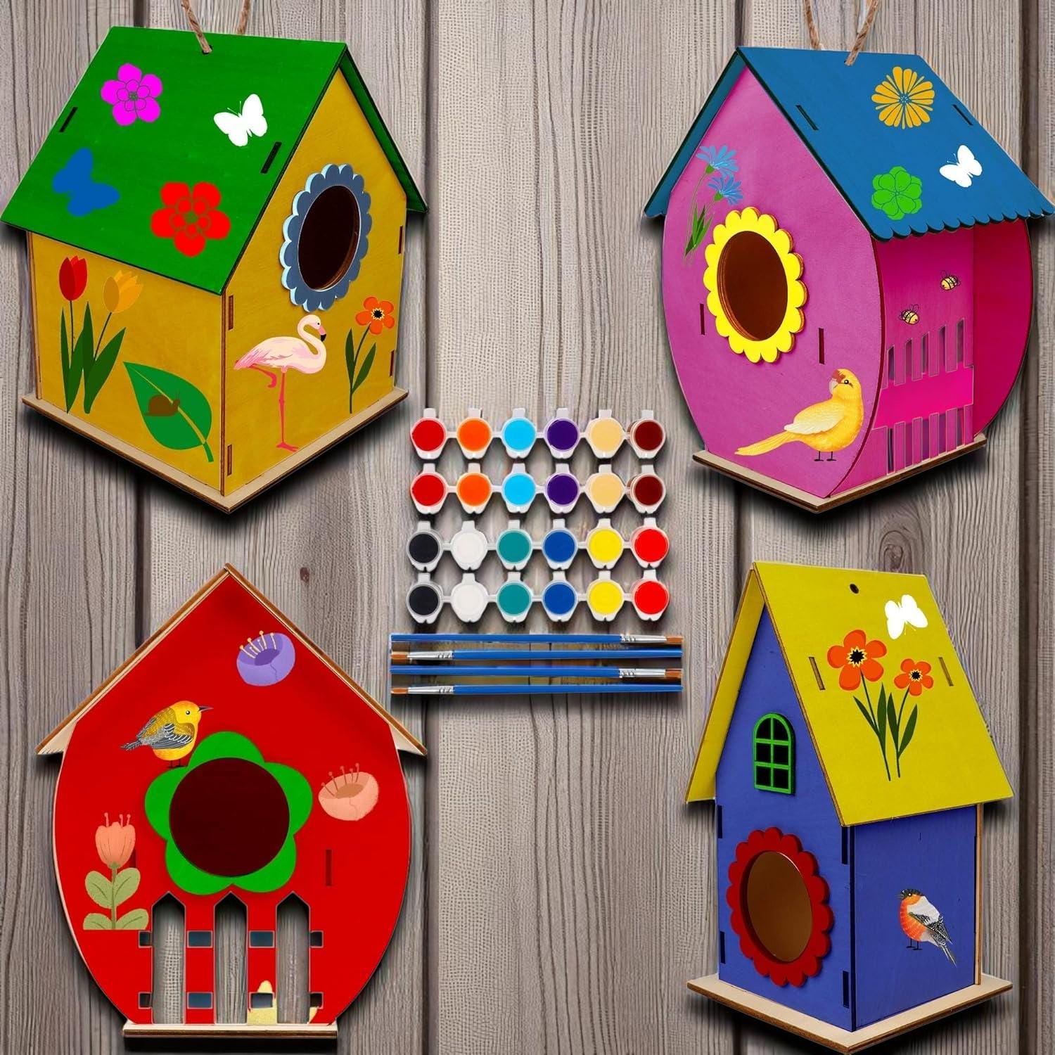 Wooden Birdhouse To Paint At Diane Rearick Blog