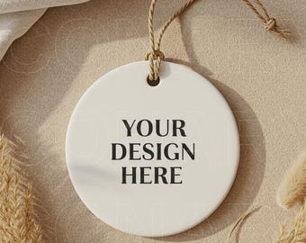 Ornament Mockup, Ceramic Ornament Mockup, White Blank Printify Ornament, Round Ornament Mock up, Ceramic Mock-up Ornaments