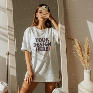 White Comfort Colors 1717 Mockup C1717 Lifestyle Mock Tshirt Streetwear Mockup Pinterest Aesthetic Influencer Mockup Trendy Y2k Summer Shirt
