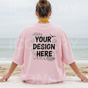 Comfort Colors Back Mockup Blossom Mockup Summer C1717 Back Blossom Mockup Oversized Print on Back Tshirt Blossom Model Mockup Blossom Back