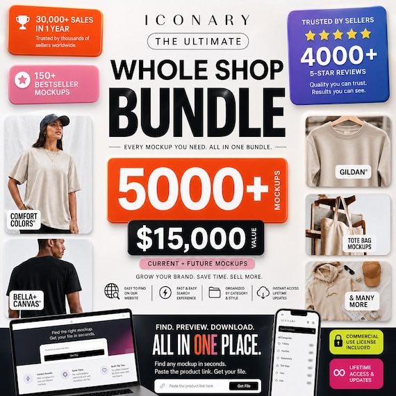 WHOLE Shop Mockup Bundle, Entire Shop Bundle, Full Access Shop Pass, Bella Canvas Bundle, Gildan Bundle, Comfort Colors, Shop Pass Mock up