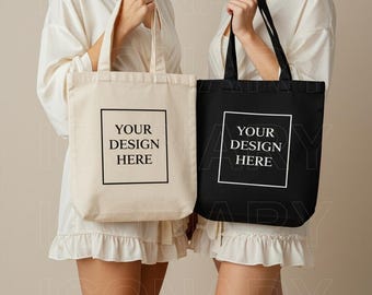 Tote Bag Mockup Canvas Bag Mockup Black And Natural Canvas Bag Flatlay Boho Totebag Mockups Eco Canvas Tote Mockup Organic Mockup Weddings