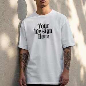 Comfort Colors 1717 Man Model Mockup White color Comfort colors 1717 T-shirt mockup, Aesthetic mock, Men Mockup Download, 1717 mockup file