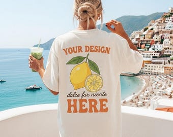 Comfort Colors Back Mockup Ivory Mockup Summer C1717 Back Ivory Mockup Oversized Print on Back Tshirt Ivory Model Mockup Ivory Back Beach