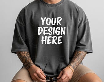 Comfort Colors 1717 Mockup, Comfort Colors Pepper Mockup, Man Comfort Colors 1717 Mockup, Blank Mock ups for Male - Trendy Mockup - Studio