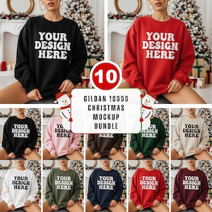 Lot de maquettes de sweat-shirts de Noël Gildan 18000